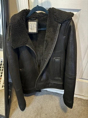 Vintage Gap Vegan Leather Sherpa Jacket Medium - Image 1 of 4