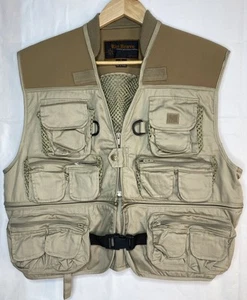 Vintage Rio Bravo Safari Vest Beige Sleeveless Tactical Hiking Fishing Size L - Picture 1 of 9