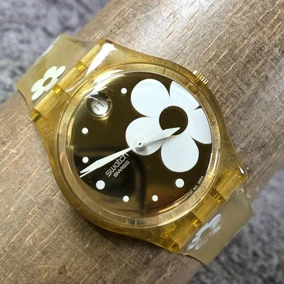 Reloj Swatch Gent 5 Petal Joy Mujer AG2004 Banda Silicona Cuarzo 34mm 7 3/4" Foto 1 de 4