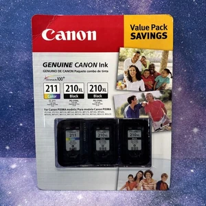 Original OEM Canon 210XL Schwarz PG-210XL & 211 Farbe CL-211 Tintenpatrone 3er Pack - Bild 1 von 4
