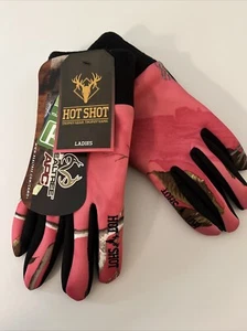 Hot Shot RealTree Women’s MEDIUM Gloves Pink Camoflage Camo Hunting NWT Ladies - Picture 1 of 4