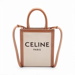 Celine Canvas Calfskin Mini Vertical Cabas Natural Tan (MSRP $1500)  - Picture 1 of 14