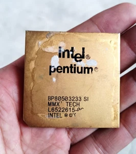 Intel Pentium BP80503233 SI MMX'TECH Gold Plated CPU with High Collection Value - Picture 1 of 3