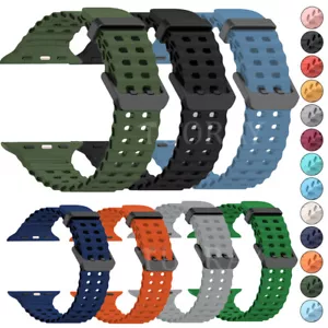 Ocean Silicone Band Strap For Apple Watch Ultra iWatch Series 9 8 7 6 SE 45/49mm - Picture 1 of 36