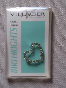 Broche Corazón Peridoto August Birthrights Vintage Liz Claiborne Villager Nuevo - Imagen 1 de 3
