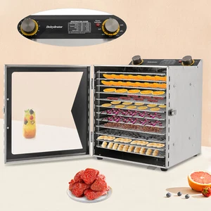 12 Fächer Lebensmittel Dörrapparat Maschine Edelstahl Elektrisch Lebensmittel Obst Trockner 800W - Bild 1 von 24