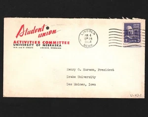 OPC 1954 Lincoln Neb Universidad de Nebraska Perfin invertido UN U43 47436 - Imagen 1 de 2
