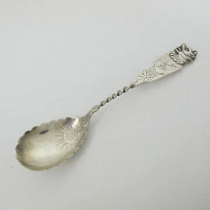 Antique American Sterling Silver Figural Wolf Head Sugar Spoon "Alida" - Picture 1 of 5