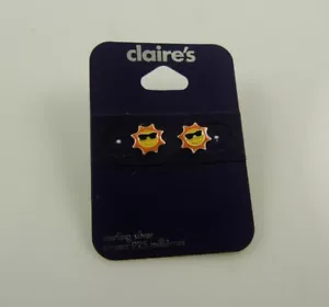 Sterling Silber Sonne Pfosten Ohrstecker Ohrringe 925 Claire's Tica - Bild 1 von 5