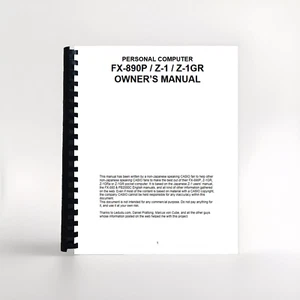 Casio Pocket Computer Fx-890P Z-1 User Manual - Picture 1 of 1