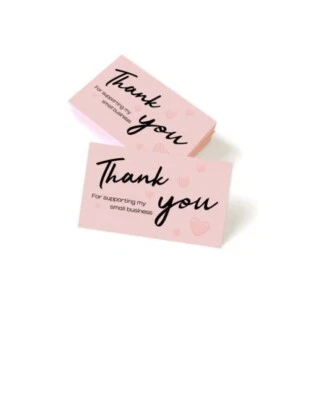 100 PCS Pink Thank You Cards for Small Business - Customer Appreciation, High-Qu - Image 1 of 4