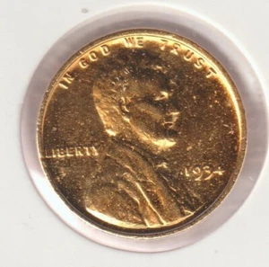 Rare Old Antique 1934 US Lincoln 24k Gold Plated Cent Penny Collection Coin USA - Picture 1 of 2