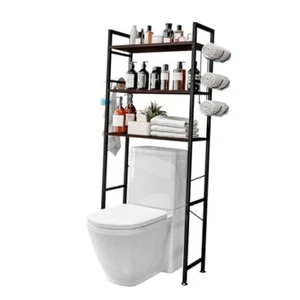 Over The Toilet Storage Rack 3 Tier Bathroom Organizer Shelf Over Blackoak - Picture 1 of 7