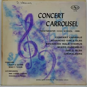 Westminster High School 1966 Concert Carrousel Chorale Record Album Yearbook - Imagen 1 de 4