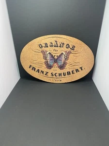 Placa de pared de madera/corcho de colección Franz Schubert “GASANG” motivo de mariposa y música RARA - Imagen 1 de 17