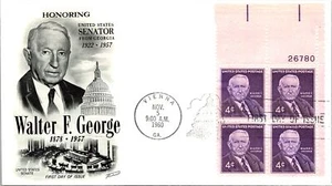 FDC 1960 - Walter F George, US Senator - Vienna, GA - F38192 - Picture 1 of 2