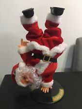 Animated Dancing & Spinning Upside Down Santa "Jingle Bells" 10" w/Box NEW