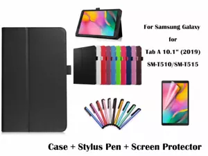 PU Leather Flip Cover Case for Samsung Galaxy Tab A 10.1 (2019) T510/T515  - Picture 1 of 13