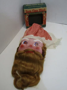 RARE VINTAGE CHRISTMAS UNITED MASK SANTA CLAUSE BEARD HOOD ORIG. BOX - Picture 1 of 8
