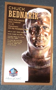 CARTOLINA PRO FOOTBALL HALL OF FAME "INDUCTEE BUSTO - C. Bednarik" classe 1967, nuova - Foto 1 di 3