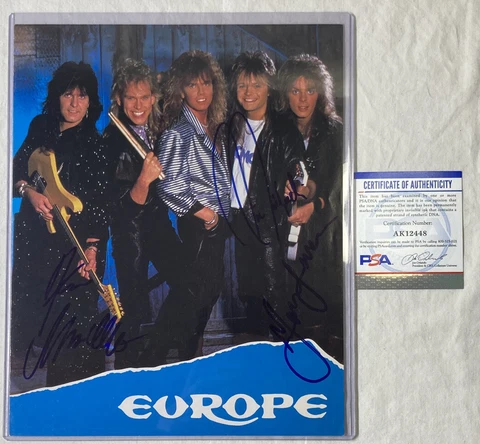 Europe -Final Countdown-Leven Marcello Michaeli 8x10 Poster Signed X3 PSA DNA Cover