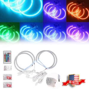 RGB Remote Control Headlight LED Angel Eye Halo Ring For 08-14 Dodge Challenger - Picture 1 of 12