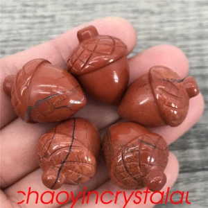 5pcs Natural Red jasper Pine Cones Quartz Crystal Carved Polishing Reiki Gem - Picture 1 of 12