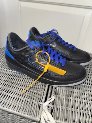 Tamanho 10 - Off-White x Air Jordan 2 Retro SP Preto Baixo Varsity Royal - SEM CAIXA - Imagem 1 de 4