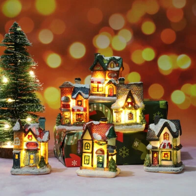 Christmas Decor House Statue LED Lawn Yard Light Outdoor Garden Decor - Image 1 of 4