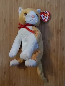 🏪 TY Beanie Baby Plush Tangles the Ginger Tabby Cat Tagged Retired - Picture 1 of 5