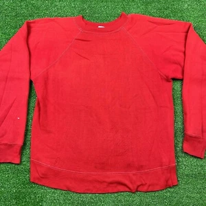 Vintage 1960's Gordon Knit Originals Red Sweatshirt 100% Orlon Size Large - Picture 1 of 22