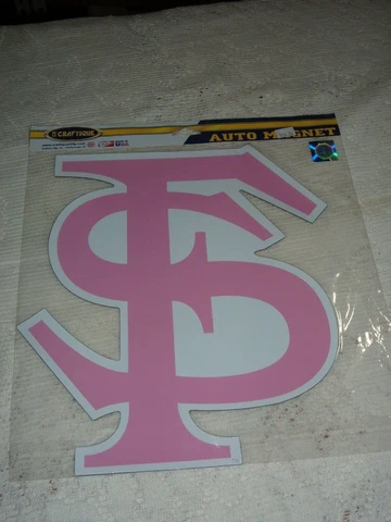 FLORIDA STATE UNIVERSITY PINK 12" AUTO  MAGNET NEW FACTORY SEALED Cover