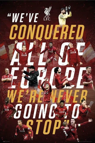 Liverpool FC WE CONQUERED EUROPE Champions League 2019 Official 24x36 Poster Cover