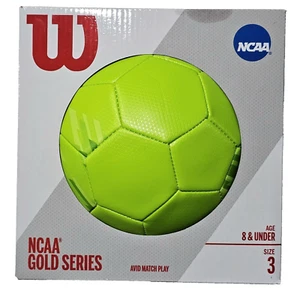 Wilson NCAA Gold Series Avid Match Play Size 3 Bright Green Soccer Ball Youth - Picture 1 of 1