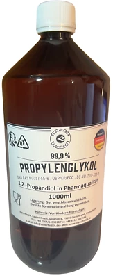 Propylenglycol 99,9% - 1000g - Hochwertige Pharmaqualität 1 L. von Superfind24