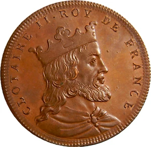 Francia 1830-48 Restrike Reyes Franceses Medalla #10 Clotaire II (03546) - Imagen 1 de 2