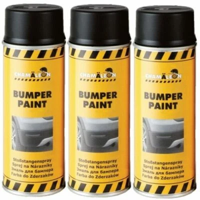 Bumper Paint Schwarz 3 x 400ml Spray Plastik Stoßstangen Kunststoff Chamäleon - Bild 1 von 4
