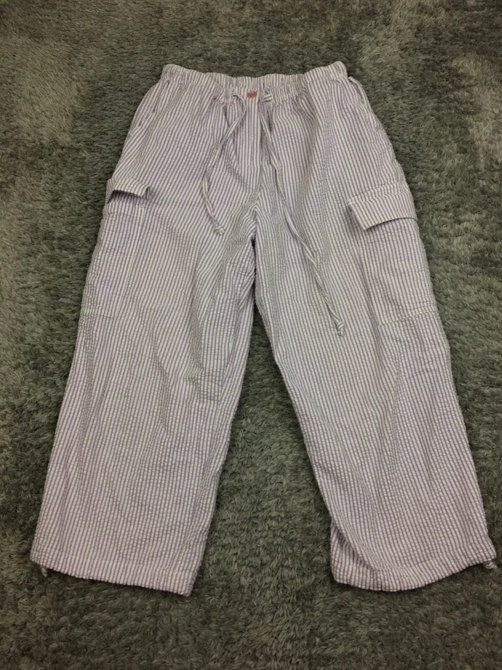 Pantalones cortos capri Christopher & Banks para mujer talla mediana blanco púrpura Searsuck Foto 1 de 4