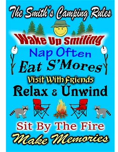 Personalized Camping Rules Sign 2 sizes Aluminum - Picture 1 of 1