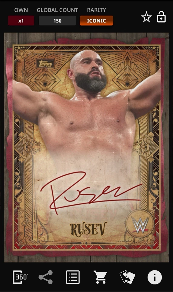 Rusev - Red Signature Iconic - Topps Slam WWE Parchment 25 - Image 1 of 1