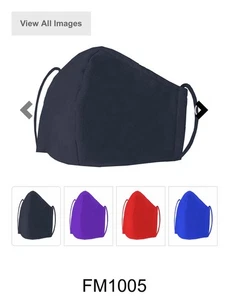 BAW Navy Blue Adult Reusable Face Masks 28-ct Suitable For Sublimation - Picture 1 of 5