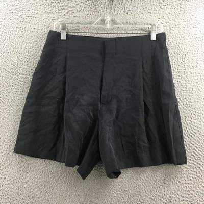 Pantalones Cortos Zara Para Mujer L Negros Cintura Alta Plisados Elegantes Tiro Alto Cremallera Mosca Informales Foto 1 de 4