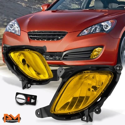 For 10-12 Hyundai Genesis Coupe Amber Lens Front Bumper Fog Light/Lamp W/Switch - Image 1 of 4