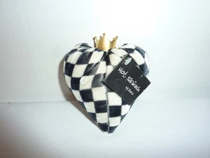 Hot Skwash By Daria Black & White Checkered Heart Silk Velvet Gold Crown Oregon - Picture 1 of 4