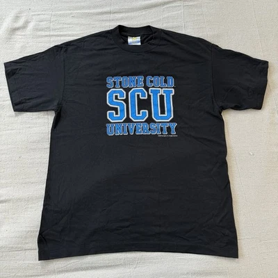 vtg STONE COLD UNIVERSITY Steve Austin T-Shirt XL 1998 WWF Wrestling WWE 3:16 - Image 1 of 4