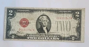 1928 F RED SEAL TWO DOLLAR BILL - Picture 1 of 4