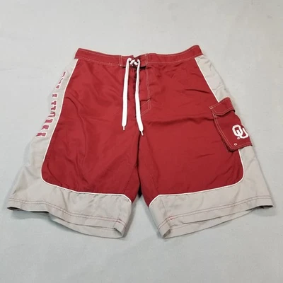 Oklahoma Sooners OU Swim Shorts Trunks Size XXL Red Gray Pocket GIII - Image 1 of 4
