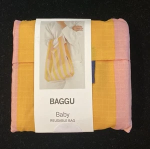 BAGGU MARIGOLD STRIPE Baby Size Reusable Bag - NWT - Picture 1 of 5