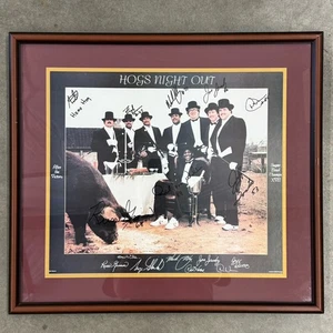 Washington Redskins Hogs Night Out Poster Framed Signed Autograph - Picture 1 of 7