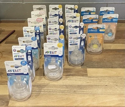 Bundle Philips Advent & Dr Brown Mixed Teats  0m+ , 3m+, 6m+ NEW 🔥 X 22 Joblot - Image 1 of 4
